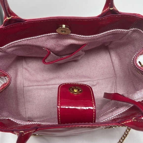 Dooney & Bourke Fuchsia Pink Patent Leather Double Handle Crossbody Bag - Picture 10 of 15